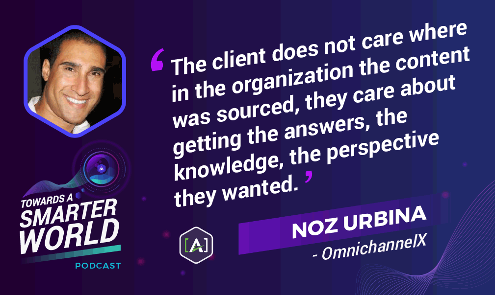 The client does not care where in the organization the content was sourced, they care about getting the answers, the knowledge, the perspective they wanted.
